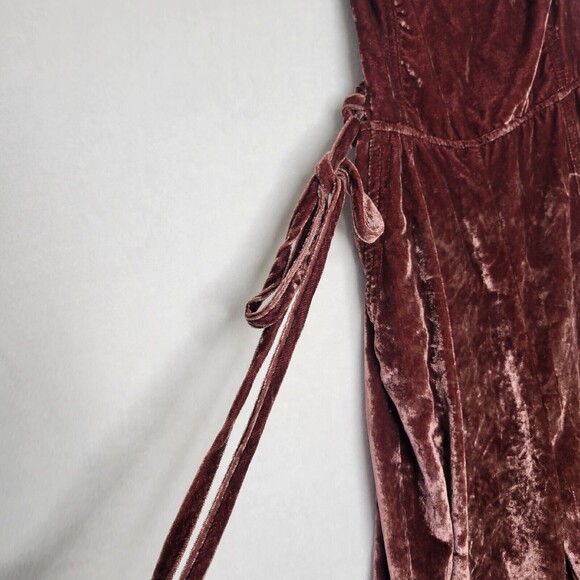 Free People 90’s Forever Overalls Brown Velvet Women's Size XSmall Msrp $168 - Picture 16 of 16